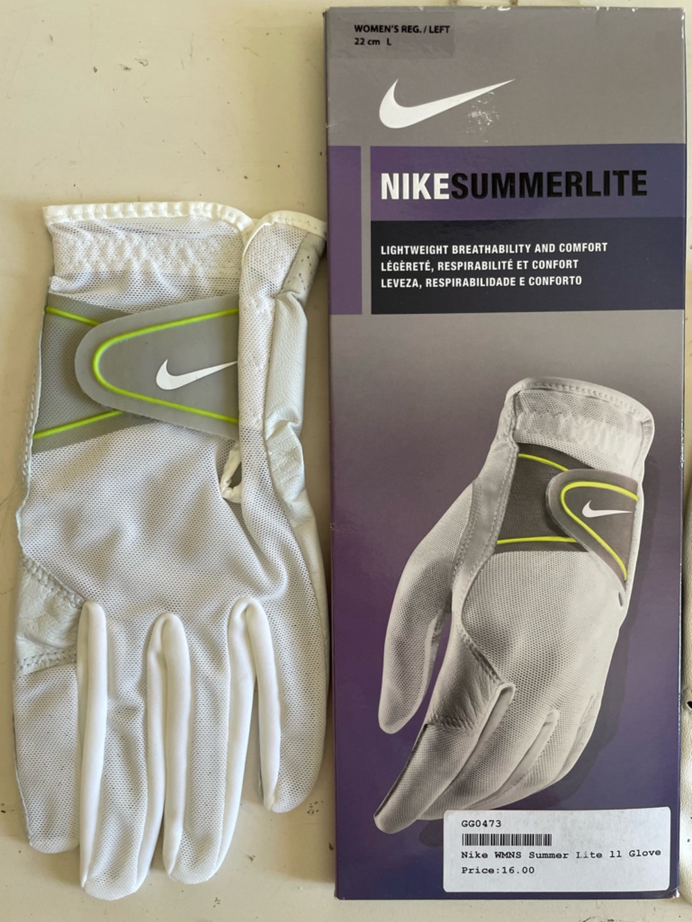 2 Nike Women’s Left Size Large 22 cm. Summerlite and Durafeel Golf Gloves New - Picture 5 of 12